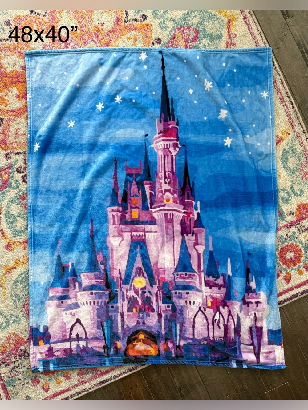 Magical Castle Blue and Purple Throw Blanket